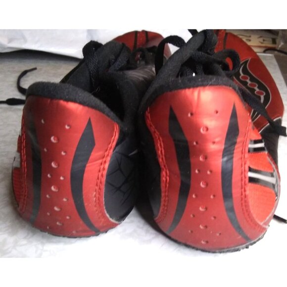 Saucony Racing Men's size 12.5 red black spitfire sprint spike running shoes - Picture 5 of 8